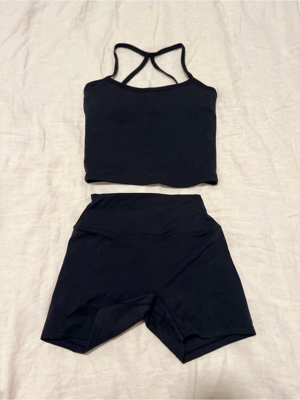 Athleta Black Bike Shorts and Tank